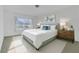 Serene bedroom with a window view, neutral bedding, and contemporary nightstands with lamps at 3335 Azolla St, Orlando, FL 32808