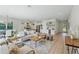 Bright open-concept living area with wood floors, modern furnishings, and a bar area at 3650 Grant Blvd, Orlando, FL 32804
