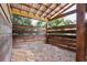 Rustic wooden barn stall with wood shavings on the floor, creating a cozy space for livestock at 4802 Anton Ave, Apopka, FL 32712
