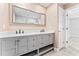 Bathroom featuring double sinks, stylish vanity, and modern fixtures and finishes at 540 Diane Cir, Casselberry, FL 32707