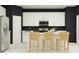 Modern kitchen featuring white cabinets, stainless steel appliances, and stylish bar stool seating at the island at 640 Terrapin Dr, Debary, FL 32713