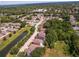 Scenic aerial view of a residential area with homes and a large lake in the distance at 879 Nonastone Run, Casselberry, FL 32707
