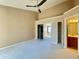 Large main bedroom with carpet, ceiling fan, vaulted ceiling, and closet at 936 Birmingham Ct # 200, Lake Mary, FL 32746