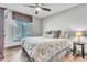 Bedroom with a bed, a ceiling fan, and a window with blinds at 1745 Seneca Blvd, Winter Springs, FL 32708