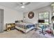 Bedroom featuring a bed, desk, ceiling fan, and shelves at 1745 Seneca Blvd, Winter Springs, FL 32708