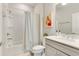 Clean bathroom features a shower-tub combination and a single sink vanity at 2793 Nature View Rd, St Cloud, FL 34771