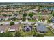 A high aerial view showcases the real estate, the community, and the surrounding lake at 2860 Orange Haven Way, Kissimmee, FL 34746