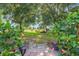 Lush backyard with well-maintained lawn, bordered by trees and plants at 33919 Terragona Dr, Sorrento, FL 32776