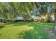 Large backyard featuring a well-maintained lawn, mature trees, and lush landscaping at 33919 Terragona Dr, Sorrento, FL 32776