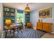 Well-lit home office with a rustic desk, comfortable seating, and stylish wall decor, ideal for productivity at 4963 Hoperita St, Orlando, FL 32812
