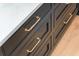Close-up of kitchen drawer with golden-colored hardware at 5351 Carson St, St Cloud, FL 34771