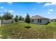 Fenced backyard with a well-maintained lawn and landscaped features at 5515 Palomino Pl, Apopka, FL 32712