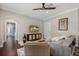 Inviting living room featuring hardwood floors, modern furnishings, and neutral decor at 6149 Blakeford Dr, Windermere, FL 34786