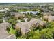 Overhead view showcasing the Horizon at Vista Lakes community, pond, manicured grounds and many yellow buildings at 6335 Contessa Dr # 208, Orlando, FL 32829