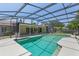 Sparkling swimming pool surrounded by a screened enclosure and a well-manicured backyard at 957 Yellow Rose Dr, Orlando, FL 32818