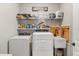 Laundry room features a washer, dryer, utility sink, and ample shelving for storage at 9846 Sw 106Th Ct Ocala, F, Ocala, FL 34481