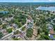 Areal view of residential neighborhood surrounded by green trees and featuring a community pool at 10739 Lake Ralph Dr, Clermont, FL 34711
