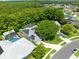 Beautiful aerial view showcasing this homes' solar panels, screen-enclosed pool, and the lush community surroundings at 10743 Fairhaven Way, Orlando, FL 32825