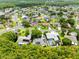 An aerial view of the neighborhood showcases the community, landscaping, and well-maintained properties at 10743 Fairhaven Way, Orlando, FL 32825