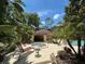 Secluded hot tub area surrounded by tropical plants, near a community pool with shaded cabana at 1252 Lake Willisara Cir # Ge, Orlando, FL 32806