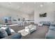 Bright open clubhouse featuring neutral decor, a cozy lounge and kitchenette with access to the outdoor pool at 13323 Panama Beach Ct, Orlando, FL 32827