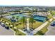 Overhead view of neighborhood amenities including a tennis court, basketball court, pool and clubhouse in a Gathering-friendly neighborhood at 13323 Panama Beach Ct, Orlando, FL 32827