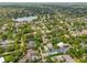 A beautiful aerial view of a neighborhood near a lake, showcasing the lush landscaping and well-maintained homes at 1420 Palmer Ave, Winter Park, FL 32789