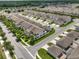 High aerial view of a residential community with tree-lined streets and meticulously maintained lawns at 15096 Chapter Way, Winter Garden, FL 34787