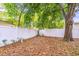 Backyard featuring a privacy fence, mature trees, and natural landscaping at 203 N Forest Blvd, Lake Mary, FL 32746