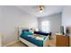 A bedroom with twin beds, one with a turquoise and one with a blue comforter at 2411 Caravelle Cir, Kissimmee, FL 34746