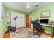 A home gym setup in bedroom featuring workout bike, workspace and neutral carpet at 2518 Fort Lane Rd, Geneva, FL 32732