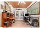 An office with wood plank ceiling, computer, workspace, printer and decor at 2518 Fort Lane Rd, Geneva, FL 32732