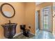 Bathroom featuring vessel sink, standing shower and tile floors at 2828 Northampton Ave, Orlando, FL 32828