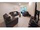 Cozy living room with comfortable sofas and a sliding door leading to an outdoor patio at 3316 Bellissimo Ave, Kissimmee, FL 34746