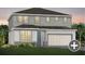 Charming two-story home with a gray exterior, well-manicured lawn, and attached two-car garage at 5518 Flame Vine Way, St Cloud, FL 34771