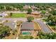 Overhead aerial shot of a beautiful home with pool and backyard at 5575 Garden Grove Cir, Winter Park, FL 32792