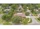 Bird's eye view showcases a home's screened pool, greenery, and surrounding neighborhood at 603 S Sweetwater Blvd, Longwood, FL 32779