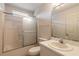 Bathroom featuring a shower, vanity, and neutral decor at 620 Unabelle Ave, Holly Hill, FL 32117