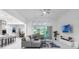 Bright living room with large windows, gray sectional sofa, and open-concept design at 8080 Peaceful Cir, Sanford, FL 32771