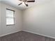 Bright bedroom with a ceiling fan, window with blinds, neutral paint, and carpet flooring at 1322 Reagans Reserve Blvd, Apopka, FL 32712