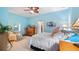 Bright blue bedroom with tropical accents, a comfortable seating area, and a dresser with beach-themed decor at 287 Hilltop Dr, Longwood, FL 32750