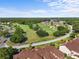 Scenic aerial view of the lush golf course surrounded by mature trees and residential buildings under a clear blue sky at 2926 Claremont Ct # Ge, Orlando, FL 32822