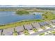 Panoramic aerial view featuring the property and tranquil lake, offering serene views and a prime location at 3280 Canna Lily Pl, Clermont, FL 34711