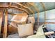 Shed interior with bare rafters filled with discarded items at 660 6Th St, Daytona Beach, FL 32117