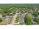 Neighborhood aerial showcasing tree-lined streets, varied home styles, swimming pools, and green spaces at 1017 Manchester Cir, Winter Park, FL 32792