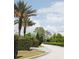 Residential street with palm trees, green hedges, and a street sign at 1486 Farrindon Cir, Lake Mary, FL 32746