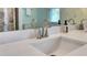 Close up on bathroom with double sinks and quartz countertops at 245 Via Siena Ln, Lake Mary, FL 32746
