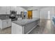 Modern kitchen with stainless steel appliances, island with sink and granite countertops at 2914 Scarlett Dr, St Cloud, FL 34772