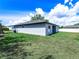 Lush backyard with a well-maintained lawn, and a modern home exterior providing a serene outdoor living space at 331 Erie Ct, Kissimmee, FL 34759