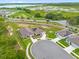 Aerial view of the homes in the neighborhood situated around a pond at 3405 Yarian Dr, Haines City, FL 33844